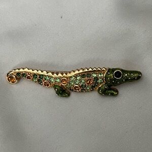 Vintage signed Swarovski alligator brooch